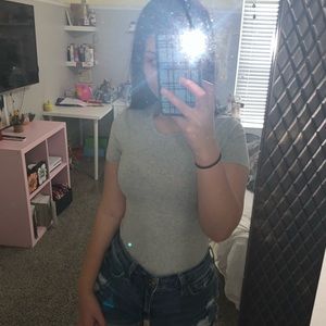 light gray t-shirt bodysuit